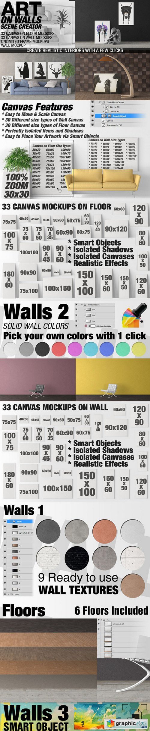 Canvas Mockups - Frames Mockups v5