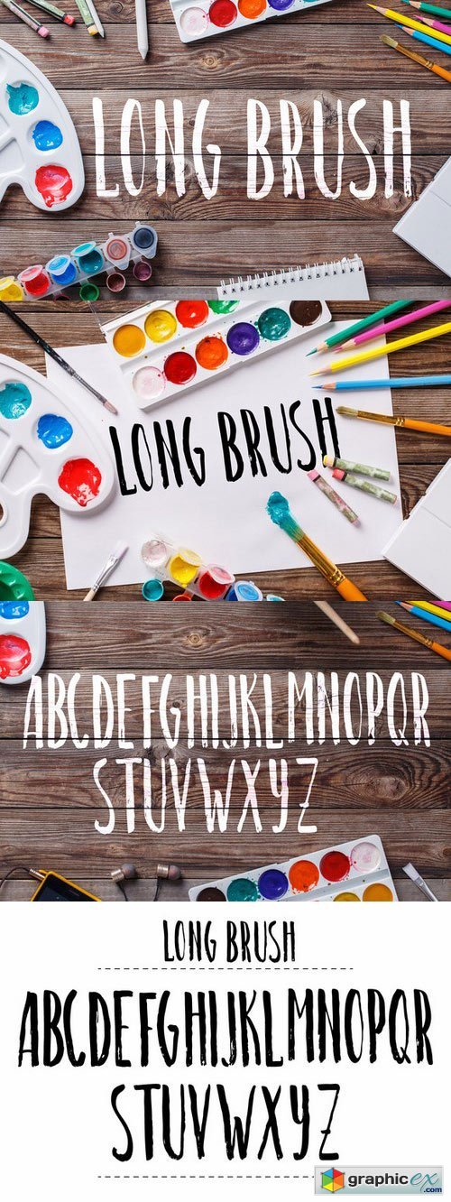 Long brush alphabet