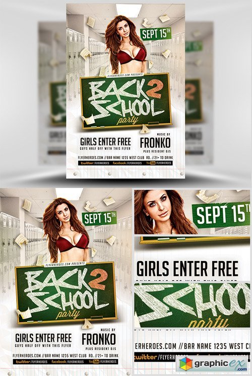 Back To School Party Flyer Template 9