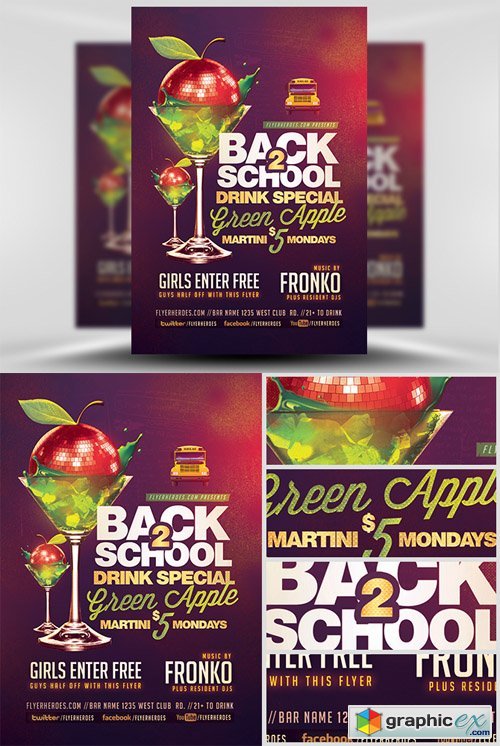 Back To School Drink Special Flyer Template