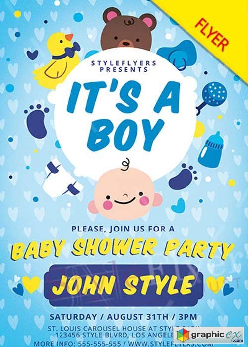 Baby Shower V1 PSD Flyer Template