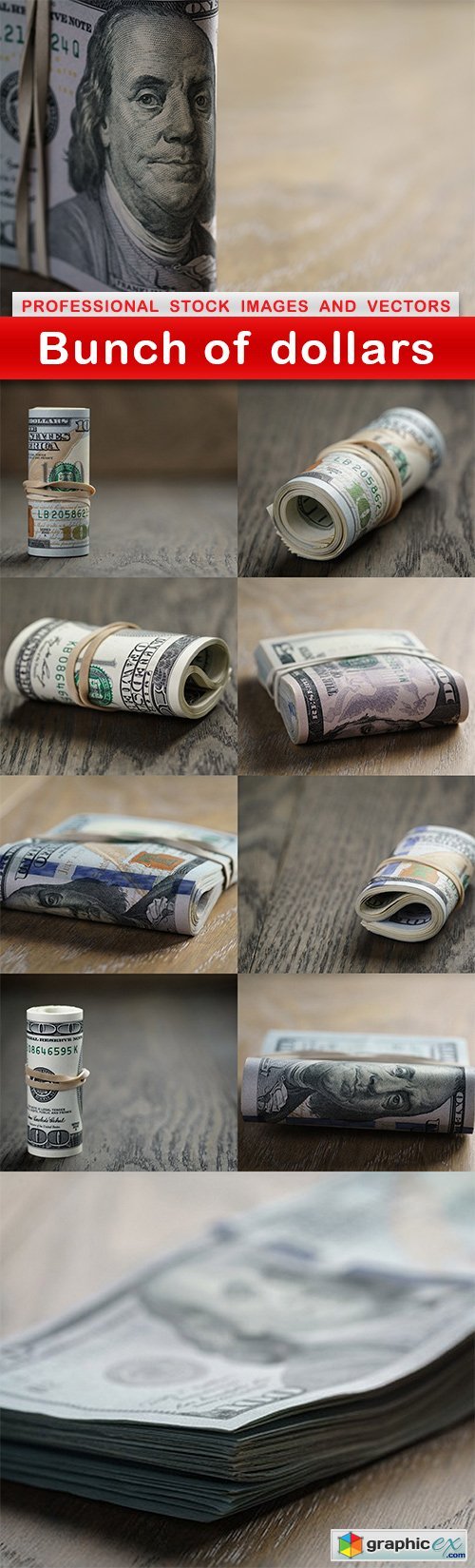 Bunch of dollars - 10 UHQ JPEG