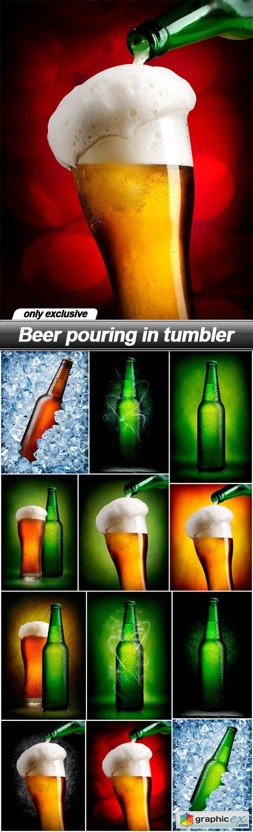 Beer pouring in tumbler - 12 UHQ JPEG