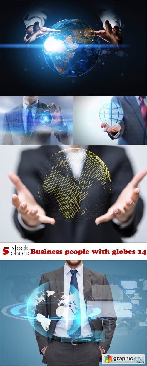 Business people with globes 14