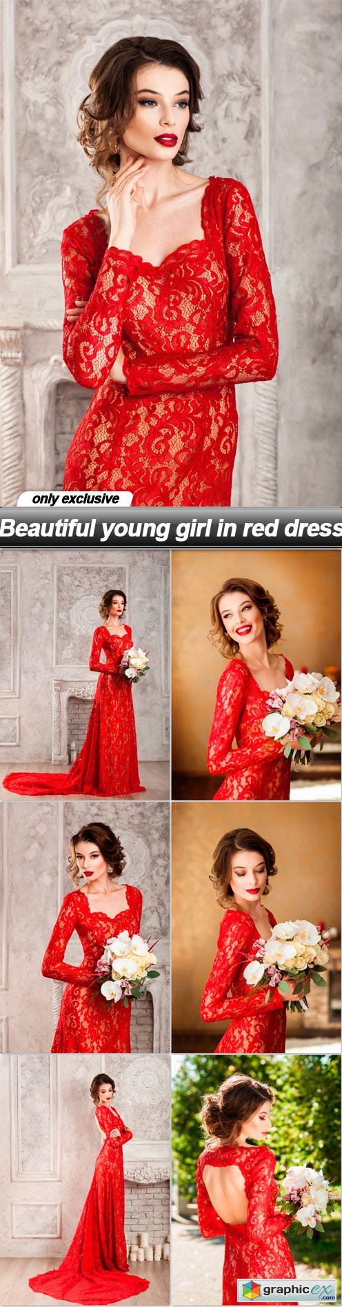Beautiful young girl in red dress - 7 UHQ JPEG