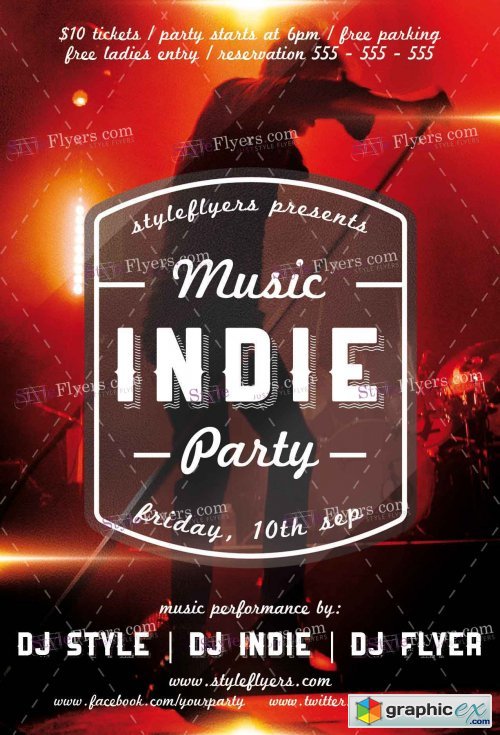 Indie Music Party PSD Flyer Template