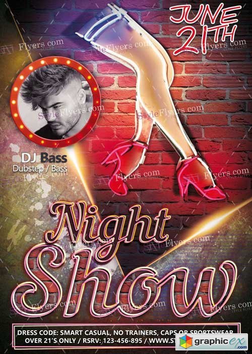 Night Show PSD Flyer Template