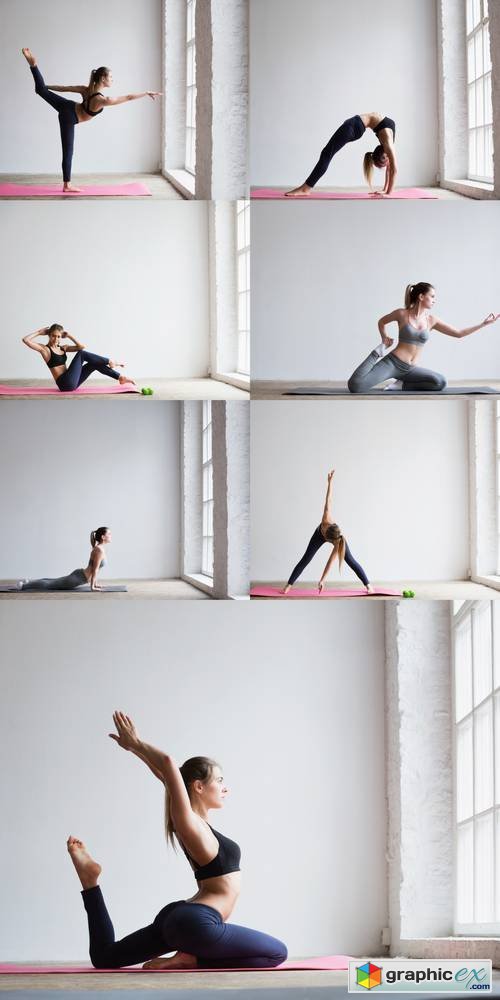 Woman Exercising Yoga Indoors