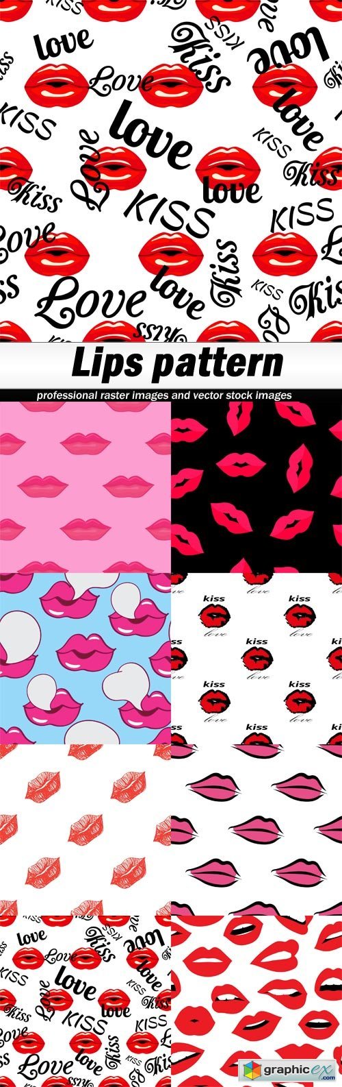 Lips pattern - 8 EPS