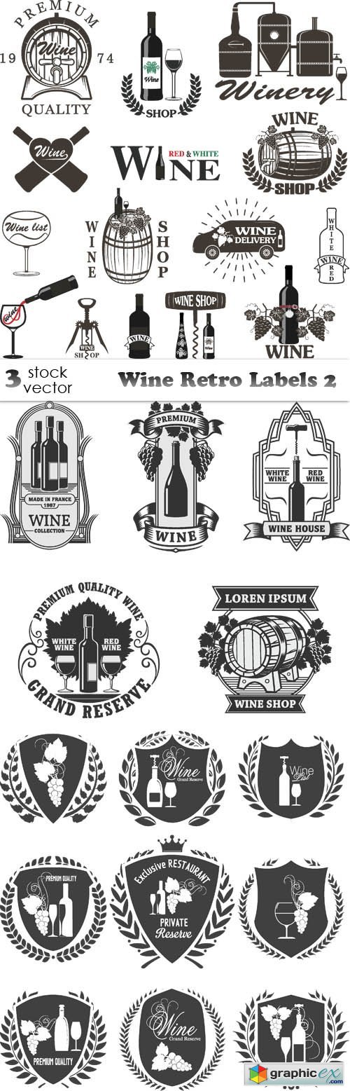 Wine Retro Labels 2