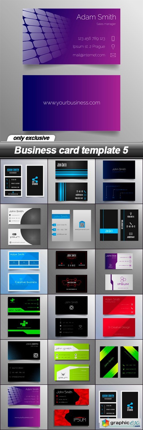 Business card template 5 - 17 EPS