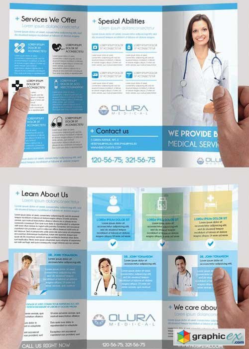 Medical V2 Premium Tri-Fold PSD Brochure Template