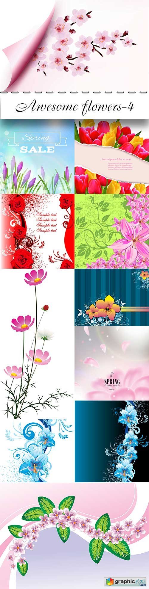 Awesome vector flowers-4