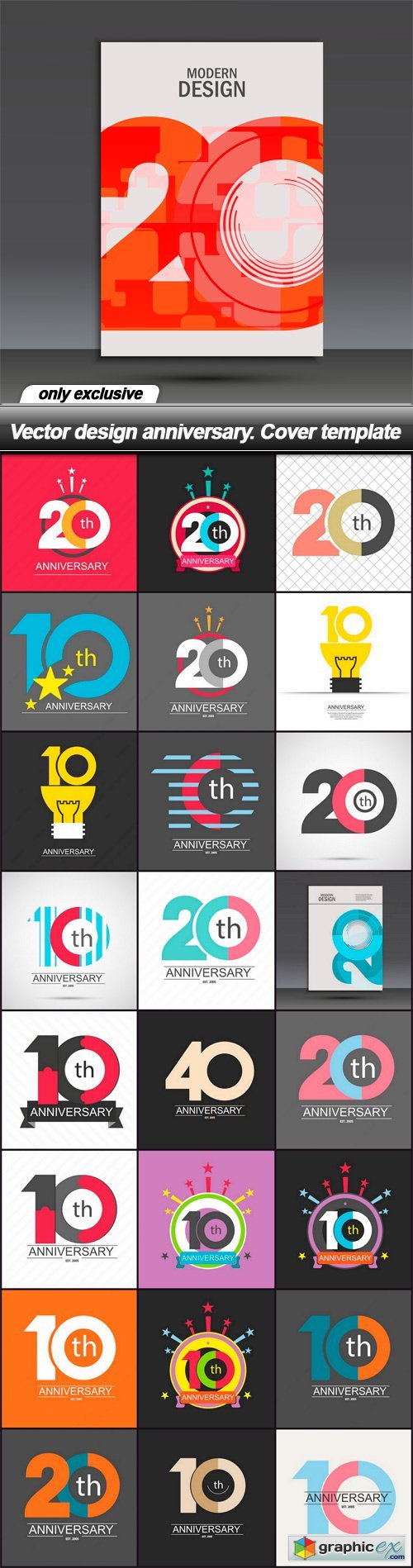 design anniversary. Cover template - 25 EPS