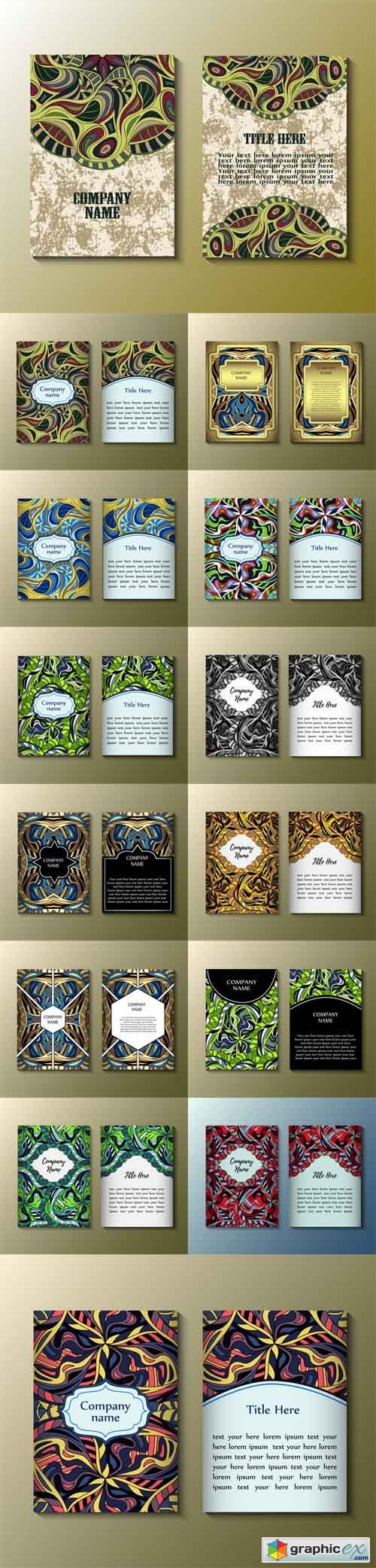 Flyer Templates with Abstract Ornament Pattern