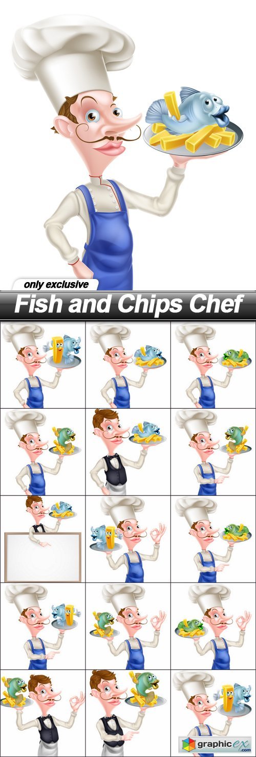 Fish and Chips Chef - 14 EPS