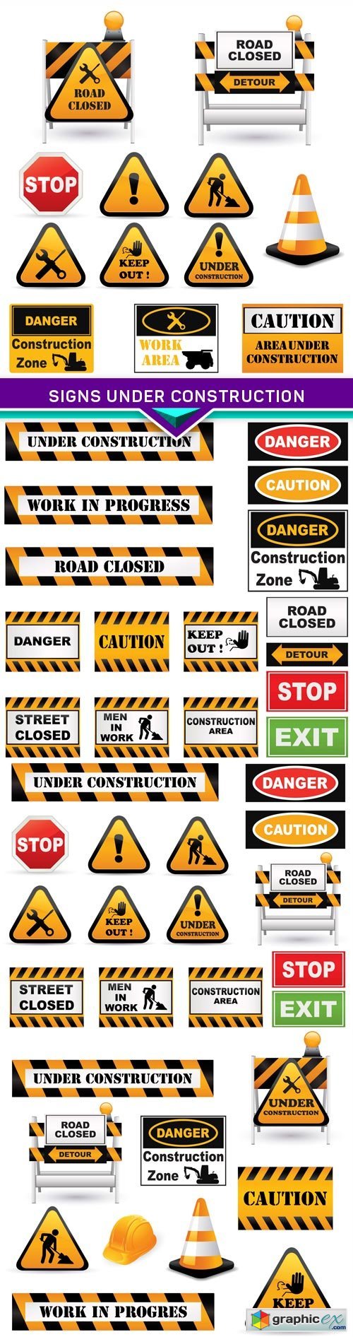 Signs under construction 4X EPS