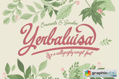 Yerbaluisa calligraphic script font Demo