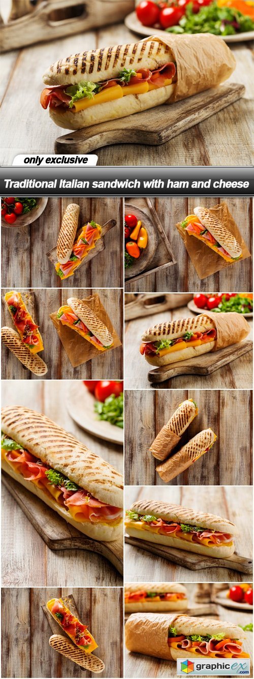 Traditional Italian sandwich with ham and cheese - 9 UHQ JPEG