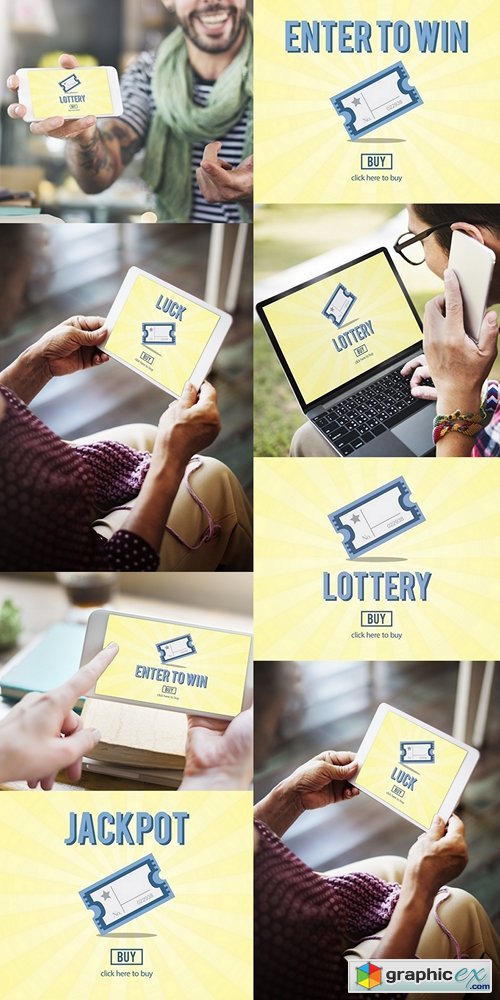 Gambling Jackpot Luck Enter to Win Lotto Ticket Concept
