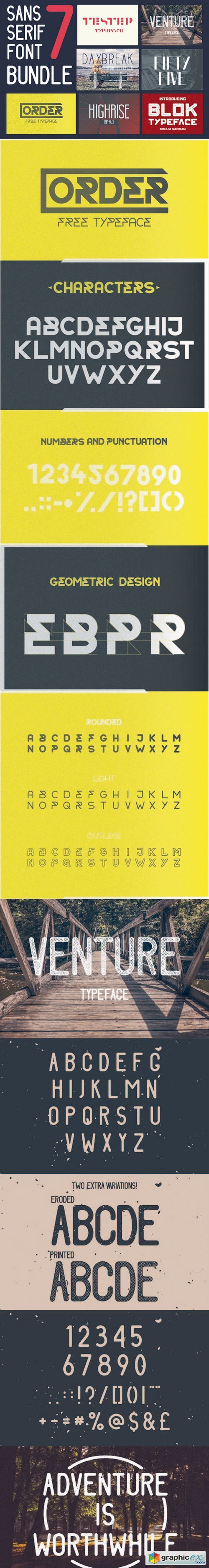 Sans Serif font bundle | 7 typefaces