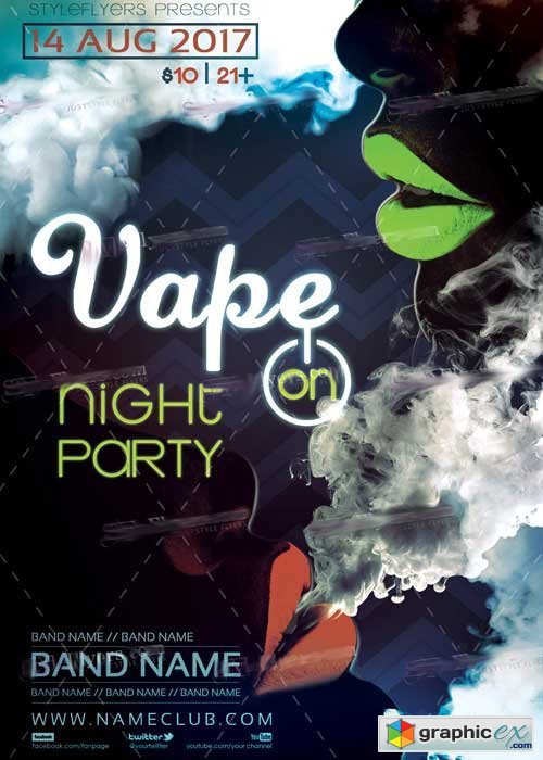 Vape On Night Party V1 PSD Flyer Template