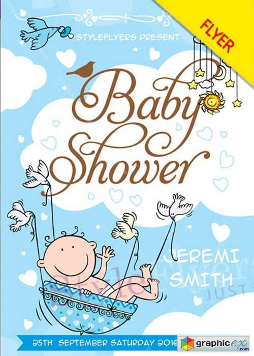 Baby Shower Flyer V3 PSD Flyer Template