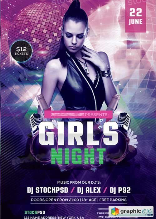 Girls Night Party V11 PSD Flyer Template