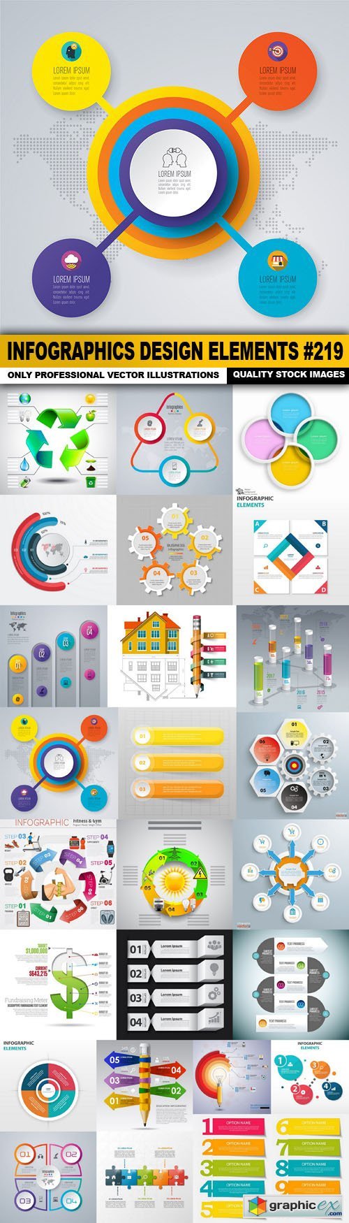 Infographics Design Elements #219 - 25 Vector