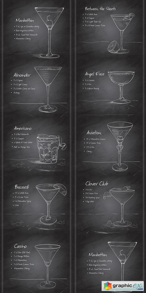 Coctail Between the Sheets on black board