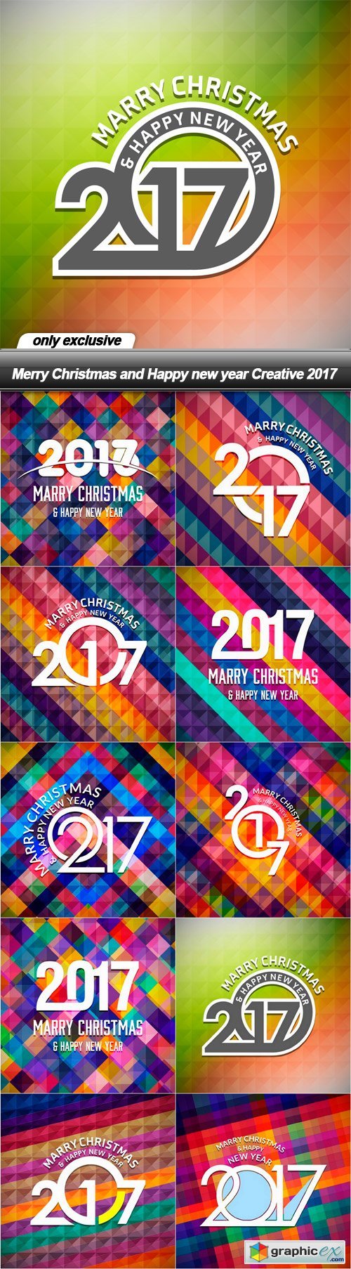 Merry Christmas and Happy new year Creative 2017 - 10 EPS