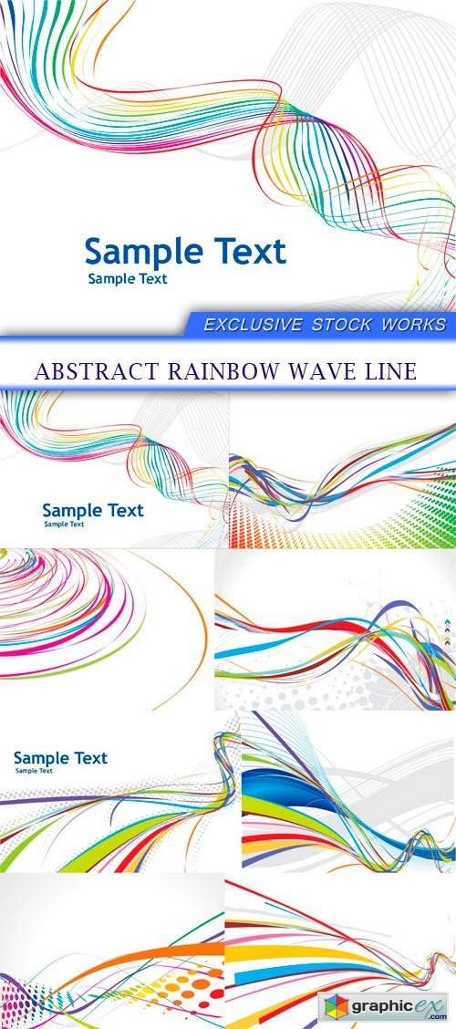 abstract rainbow wave line 8X EPS