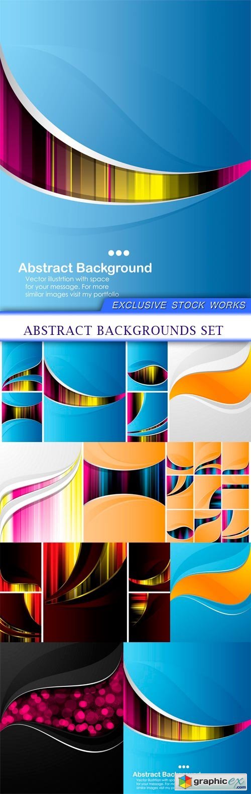 Abstract backgrounds set 8X EPS