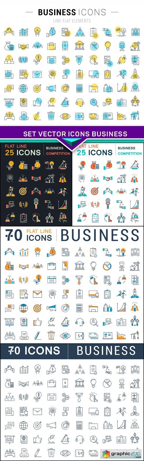 Set Vector Icons Business 5X EPS
