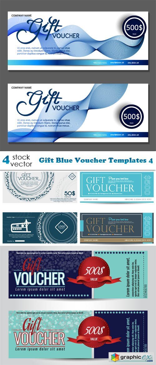 Gift Blue Voucher Templates 4