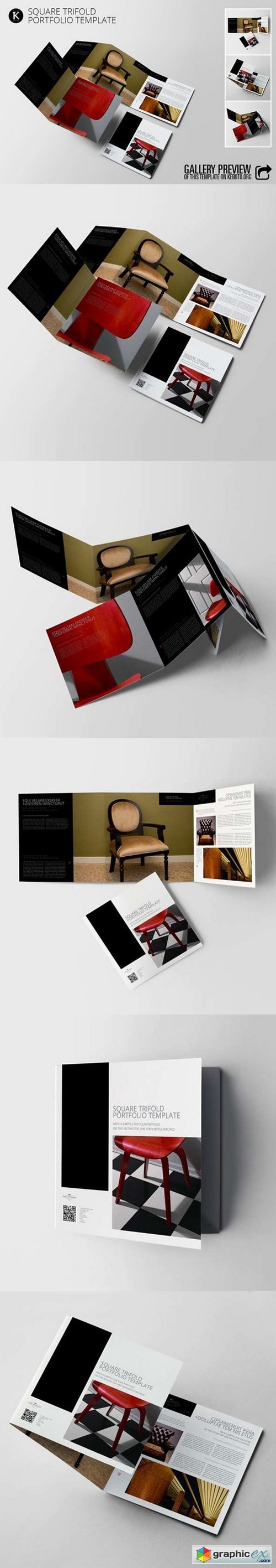 Square Trifold Portfolio Template