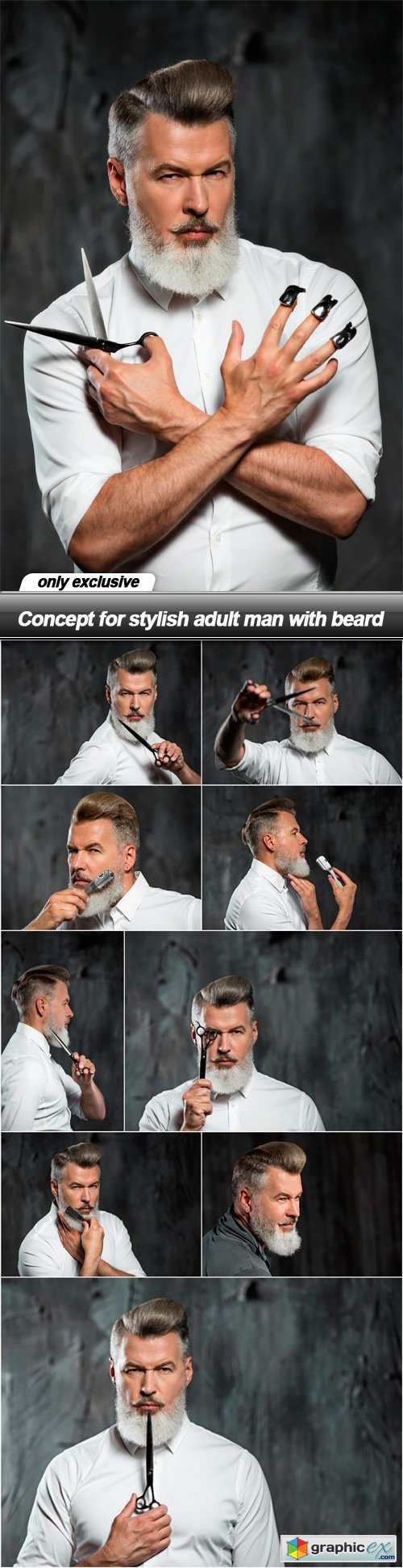 Concept for stylish adult man with beard - 10 UHQ JPEG