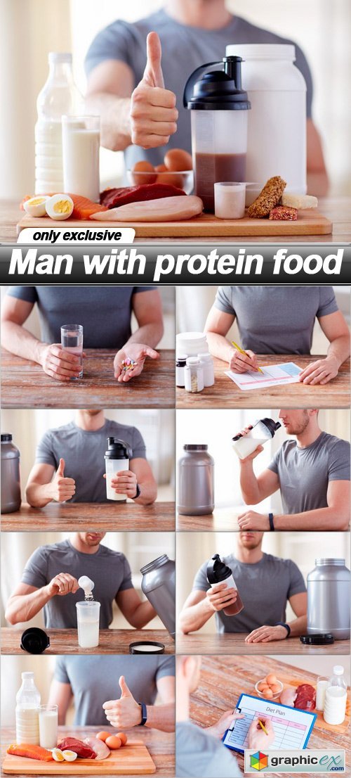 Man with protein food - 9 UHQ JPEG