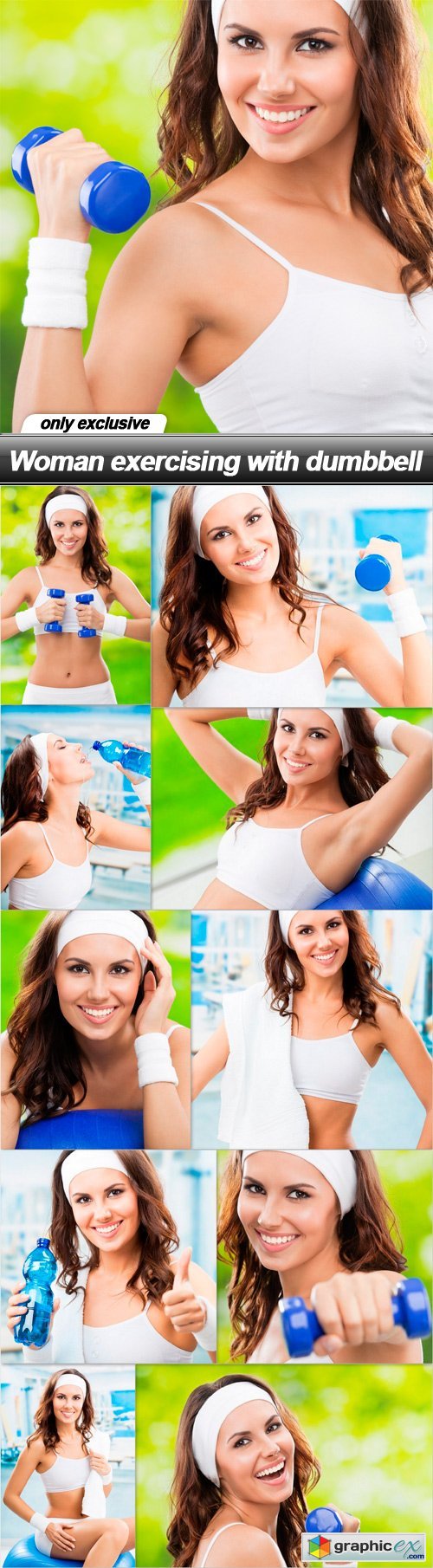 Woman exercising with dumbbell - 11 UHQ JPEG