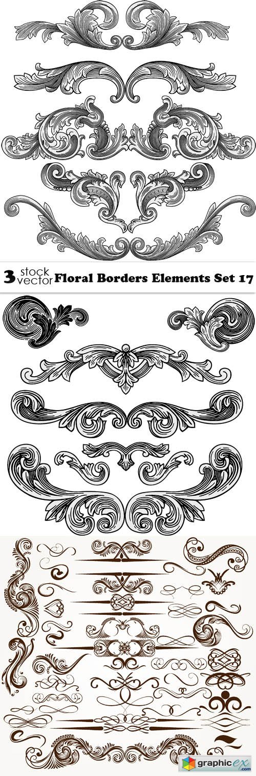 Floral Borders Elements Set 17