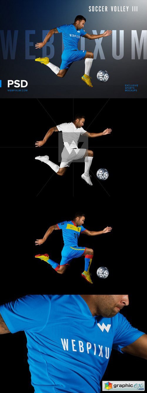 Soccer Uniform Free Mockup Volley / Men's Soccer Jersey Mockup V1 on Behance : Layered psd easy ...