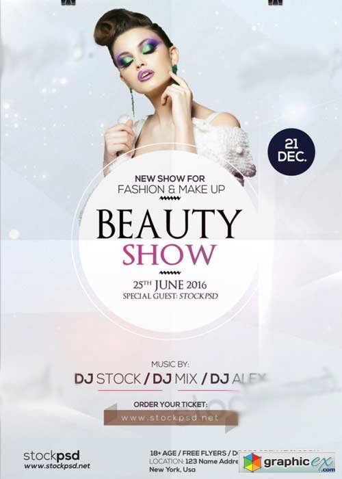 Beauty Show V2 Minimal PSD Flyer