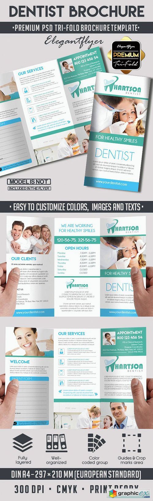 Dentist  Premium Tri-Fold PSD Brochure Template