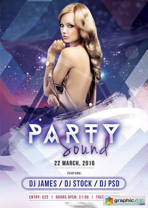Party Sound V5 PSD Flyer