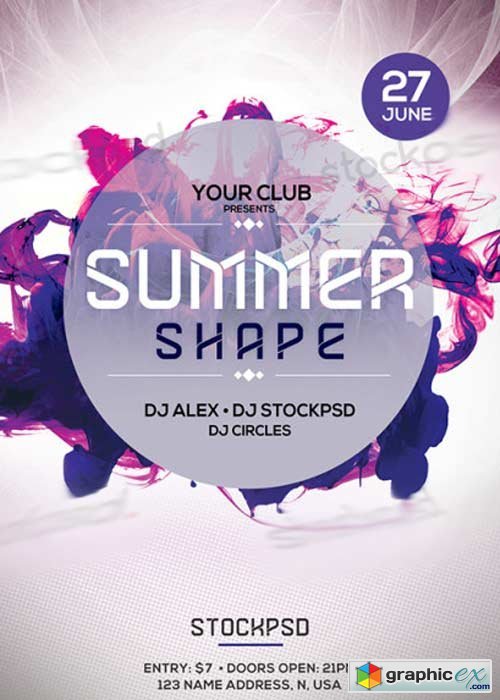 Summer Shapes V1 PSD Flyer
