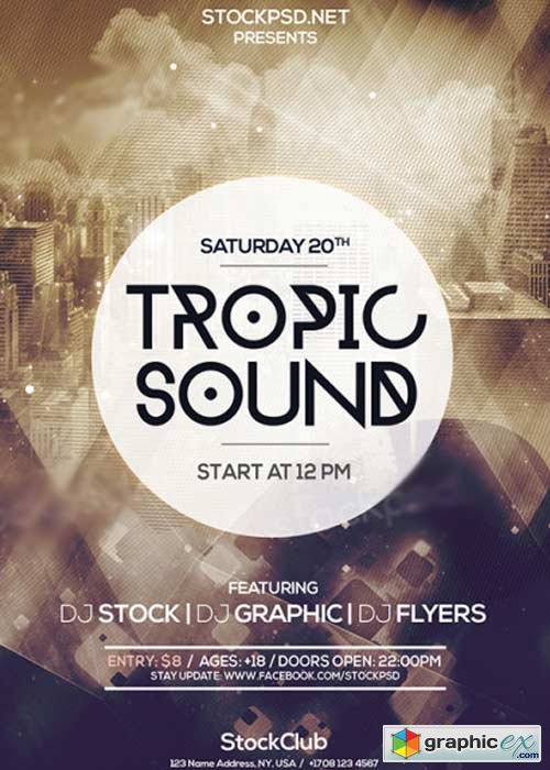 Tropic Sound V6 PSD Flyer