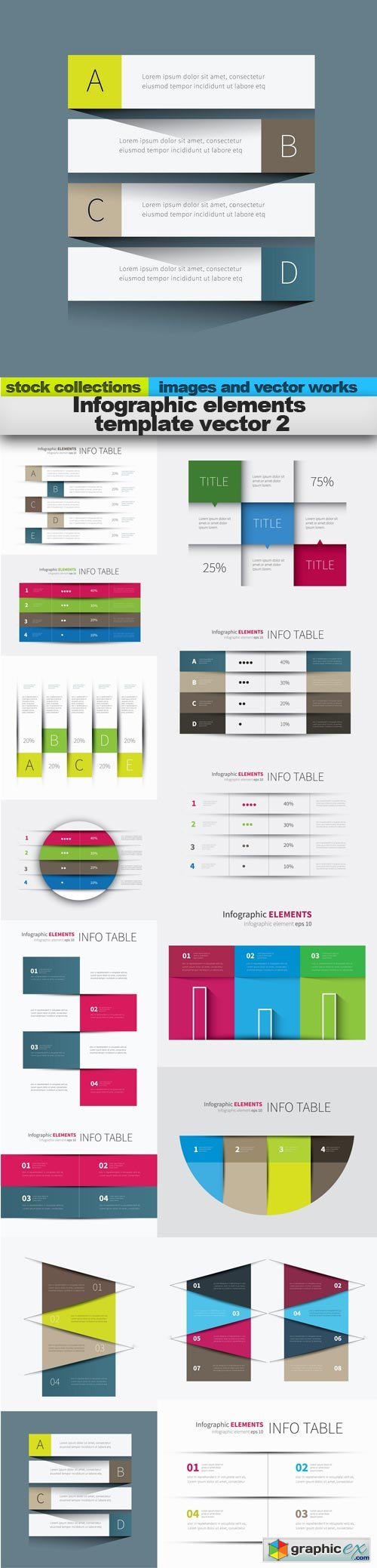 Infographic elements template vector 2, 15 x EPS