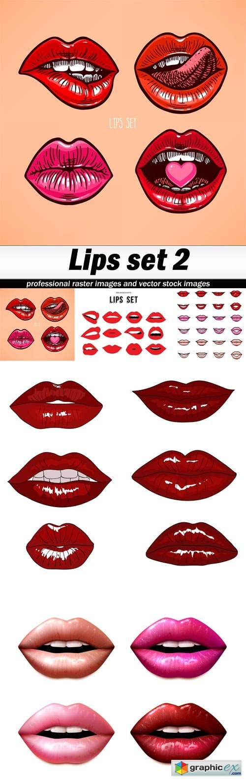Lips set 2 - 5 EPS