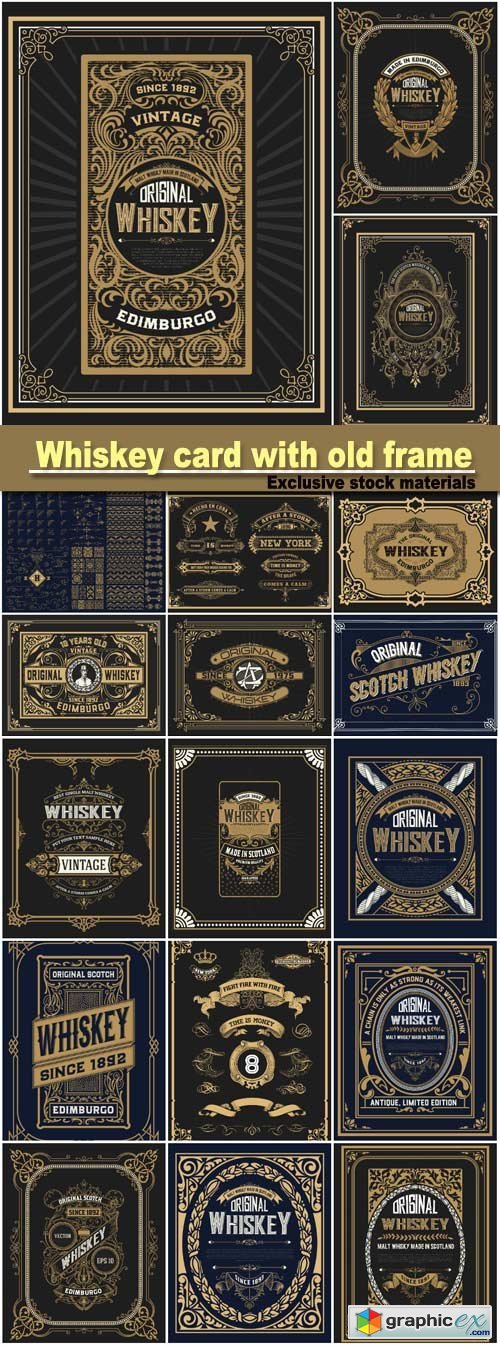 Whiskey card with old frame » Free Download Vector Stock Image ...