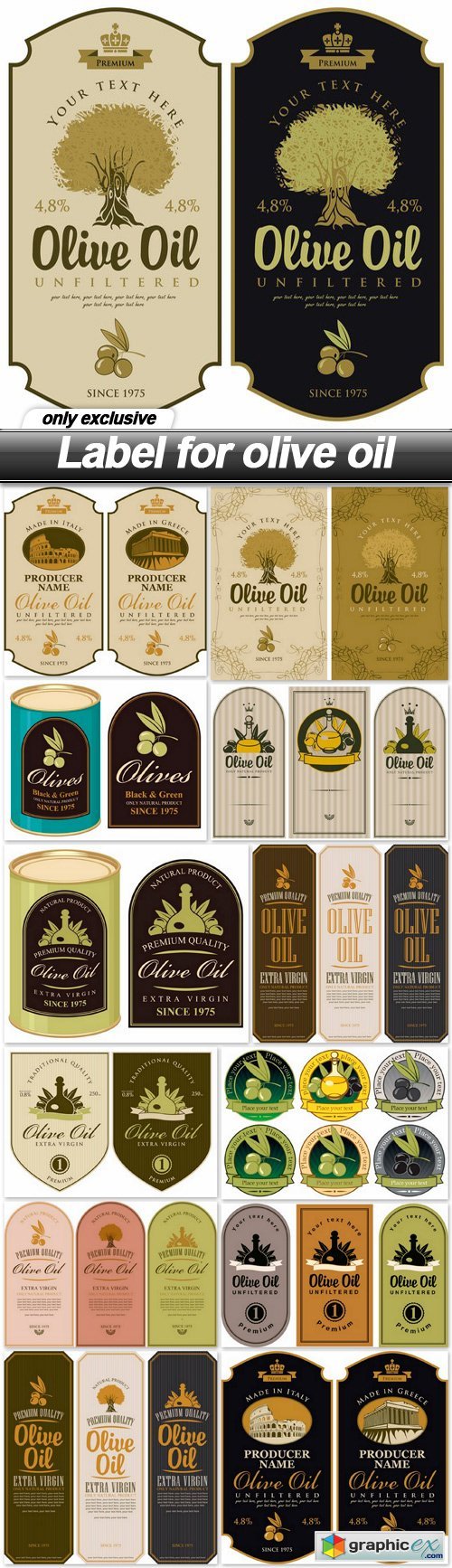 Label for olive oil - 13 EPS